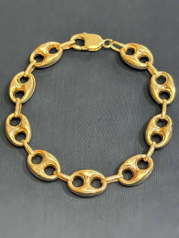 14k Yellow Gold Gucci Puffed Mariner Anchor Bracelet