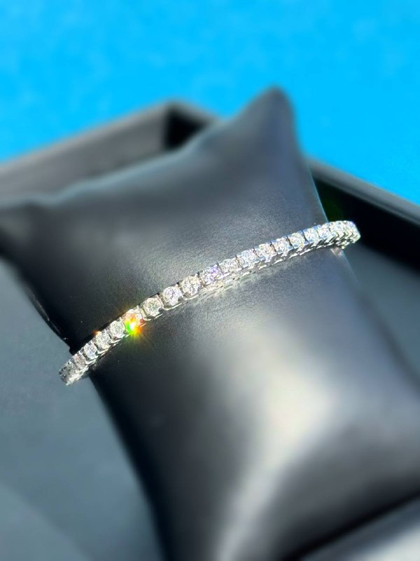 14k White Gold Natural Diamond Tennis Bracelet