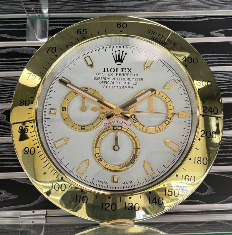 DAYTONA Cosmograph Wall Clock Yellow Gold Bezel