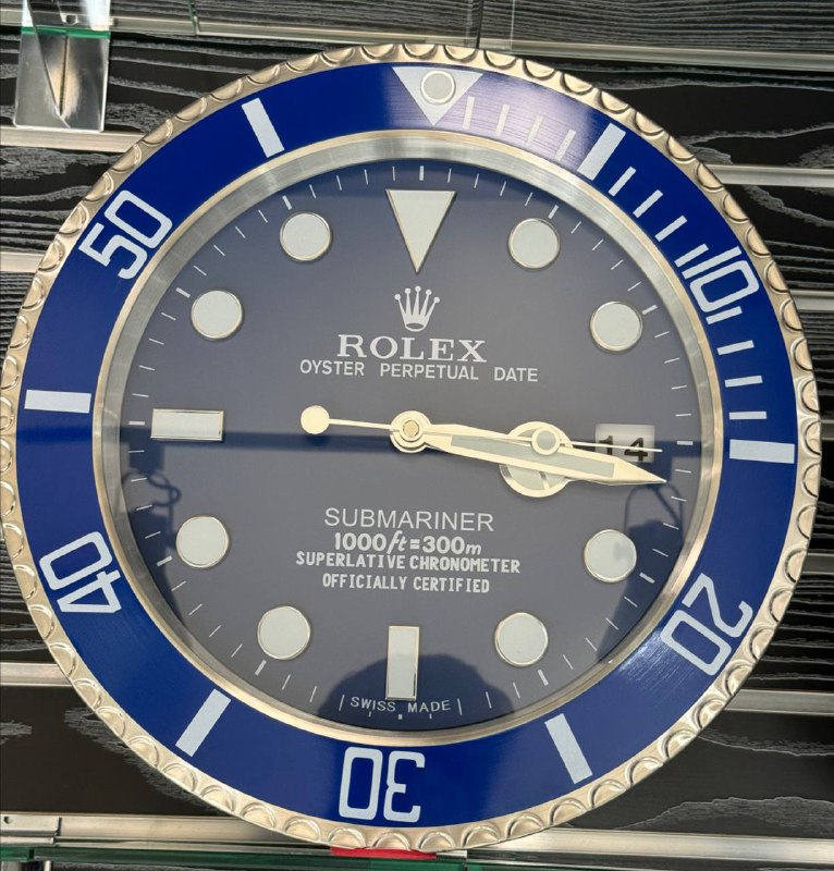 SUBMARINER Smurf Wall Clock Blue Bezel