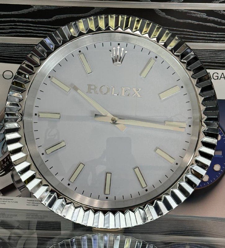 DATEJUST PRESIDENTIAL Wall Clock Silver Chrome