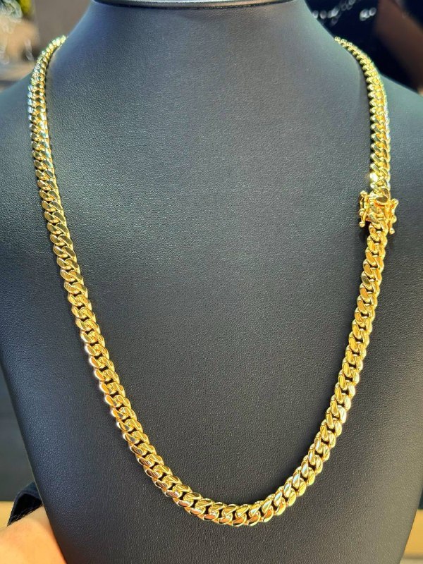 14k Yellow Gold Cuban Link Chain 24"