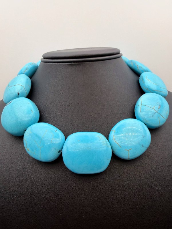 Vintage Faux Turquoise Oval Stone Choker