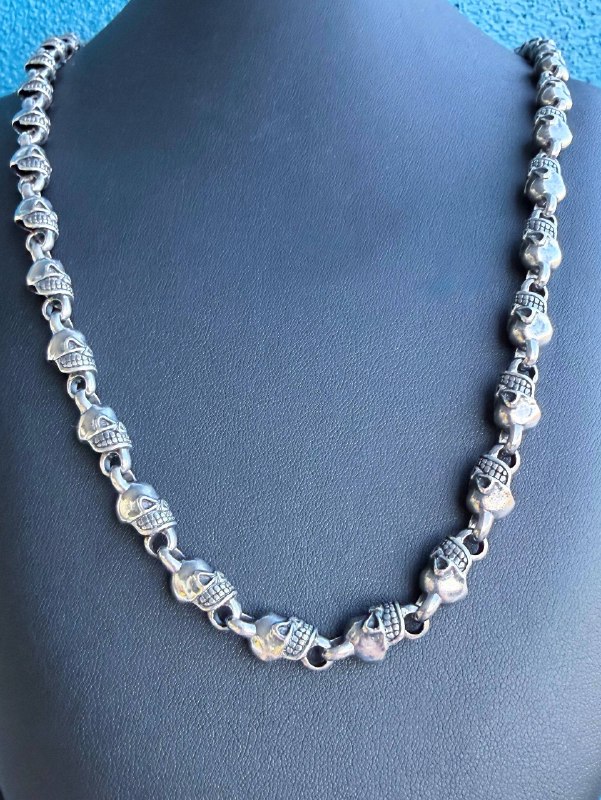 925 Sterling Silver Skull Beads Chain