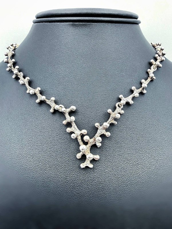 Vintage 925 Sterling Silver Coral Reef Necklace