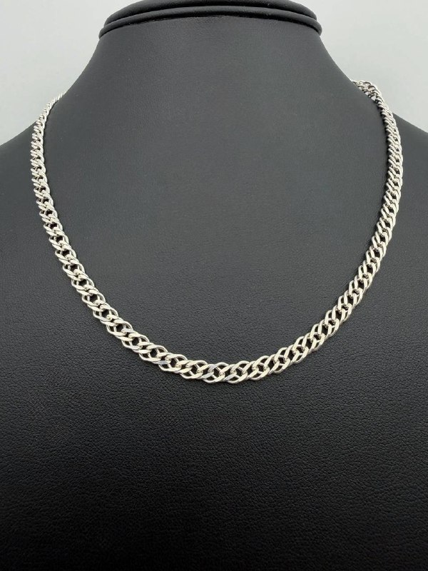 Italy 925 Sterling Silver Double Curb Link Necklace