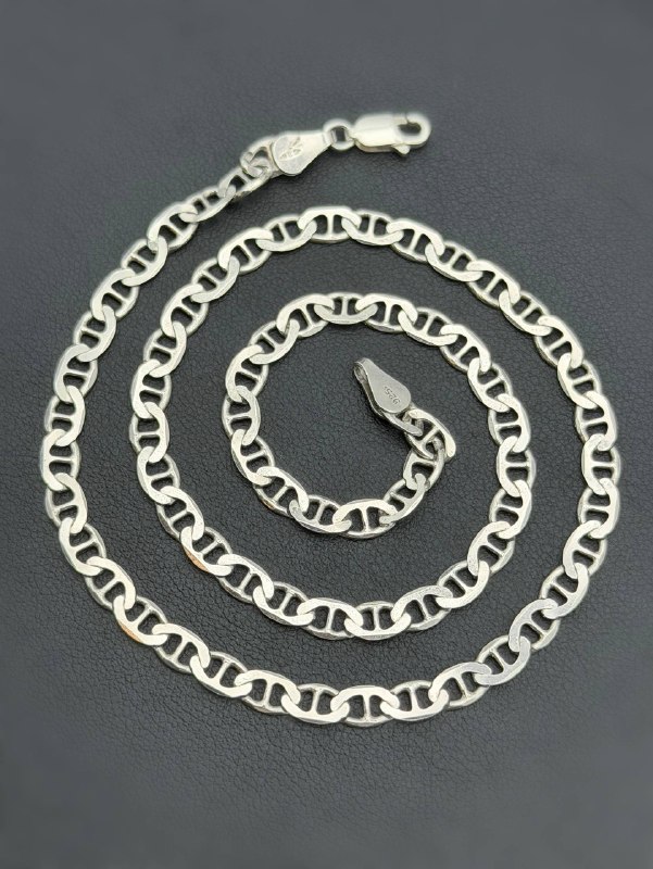 Italy 925 Sterling Silver Mariner Link Chain Necklace