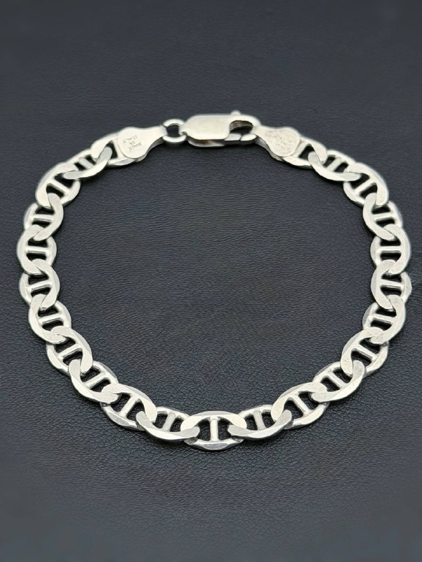 Italy 925 Sterling Silver Mariner Link Bracelet