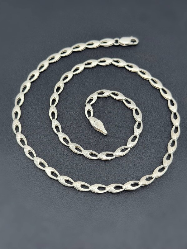 Vintage 925 Sterling Silver Reflect Link Chain Necklace