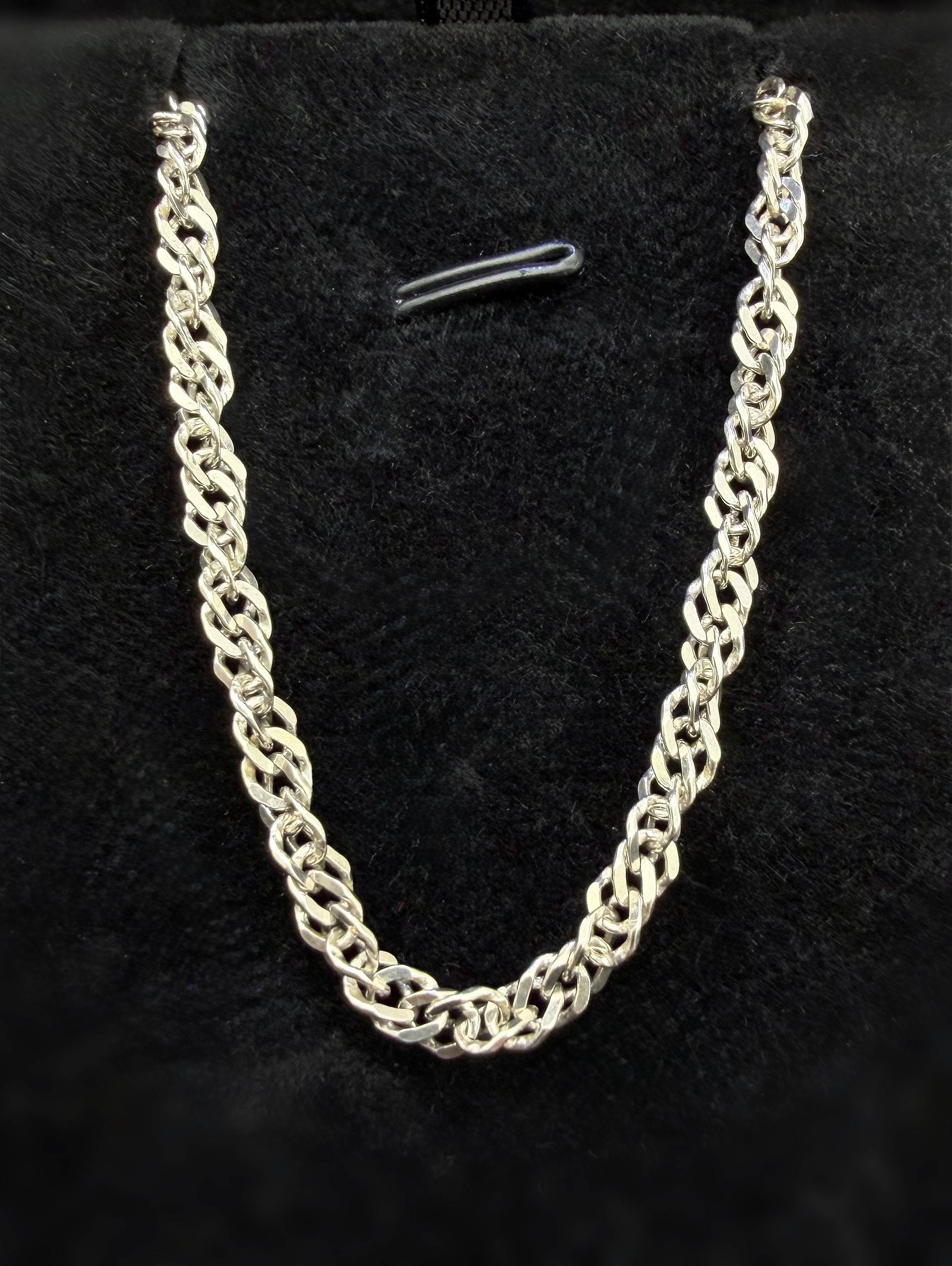 Vintage Italy 925 Sterling Silver Rope Chain 18"