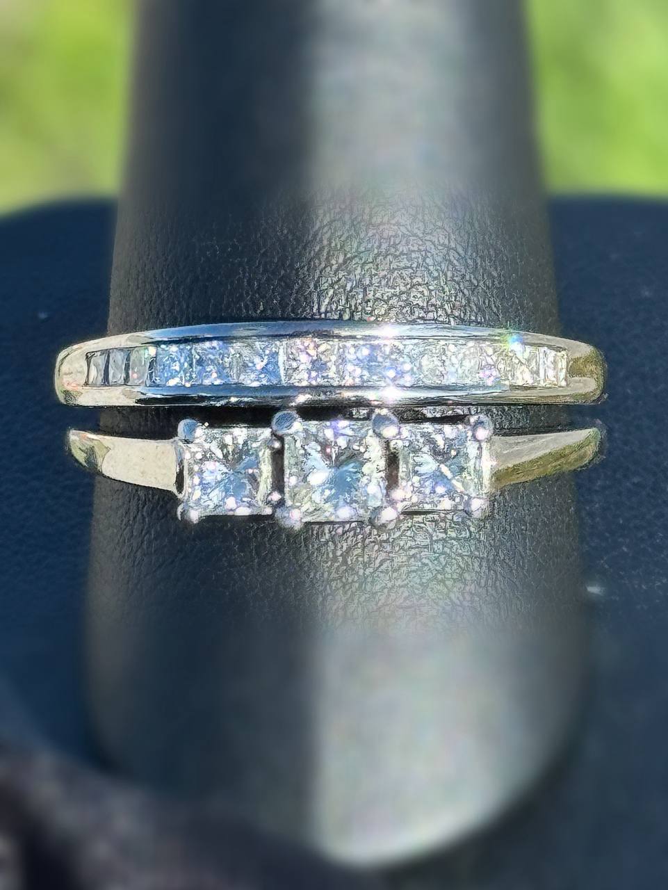 14k White Gold Princess Cut Diamond Engagement Ring