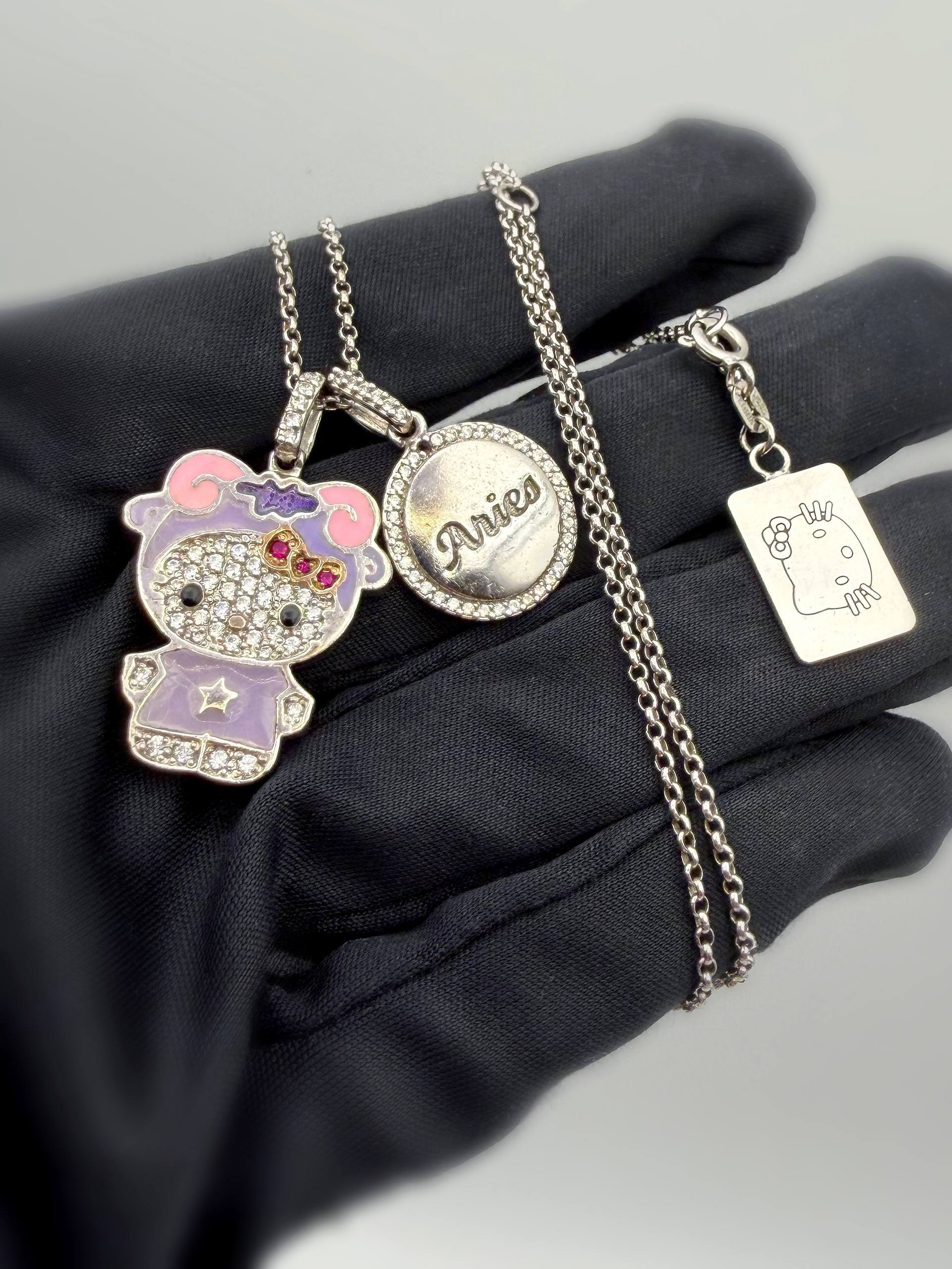 Sanrio Hello Kitty Aries CZ Sterling Silver Necklace