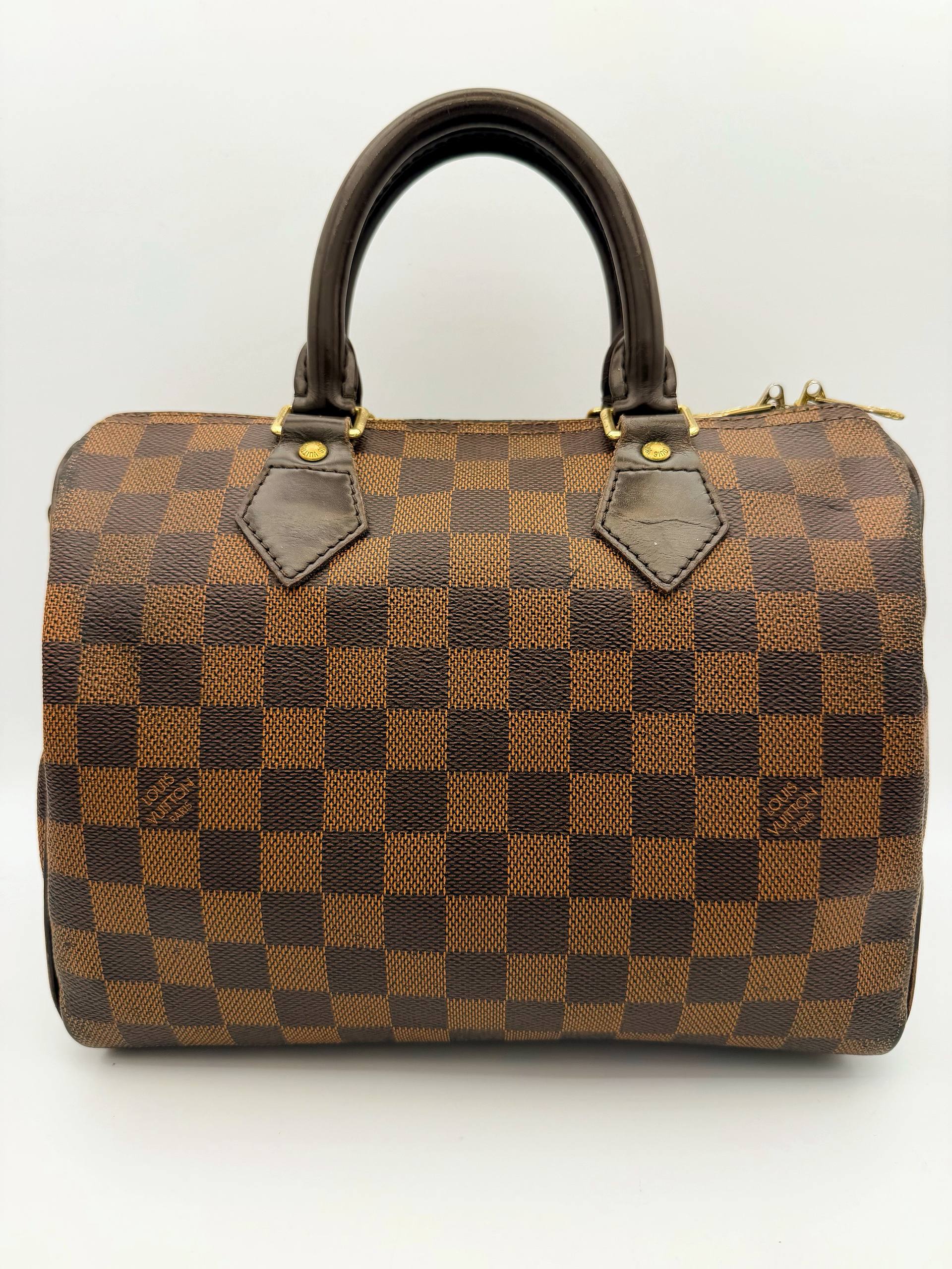 Louis Vuitton Speedy 25 Bandouliere Damier Ebene Brown Bag