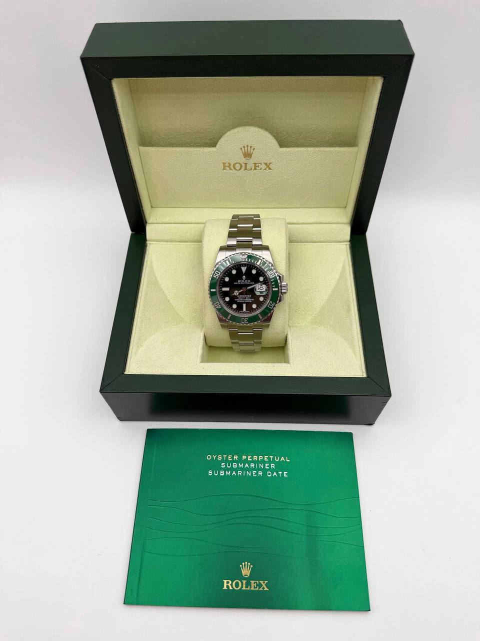2010 Rolex Submariner Date 41mm 116610LV Hulk Green Dial & Green Сeramic Bezel Steel Oyster Bracelet Box Booklets Apprai