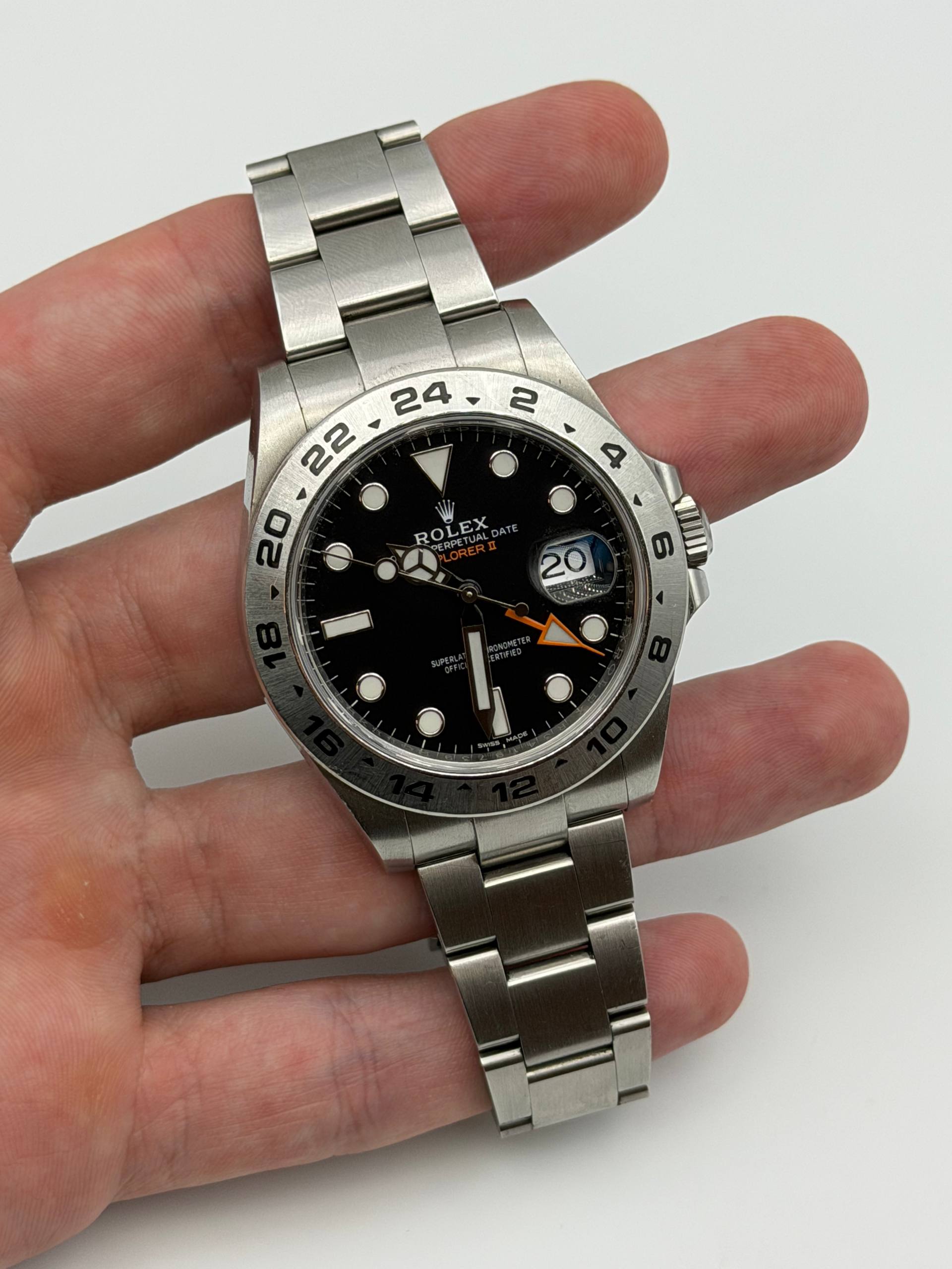 Rolex Explorer II 42mm Black Dial 216570 Stainless Steel Oyster Bracelet Automatic Watch & Appraisal Papers