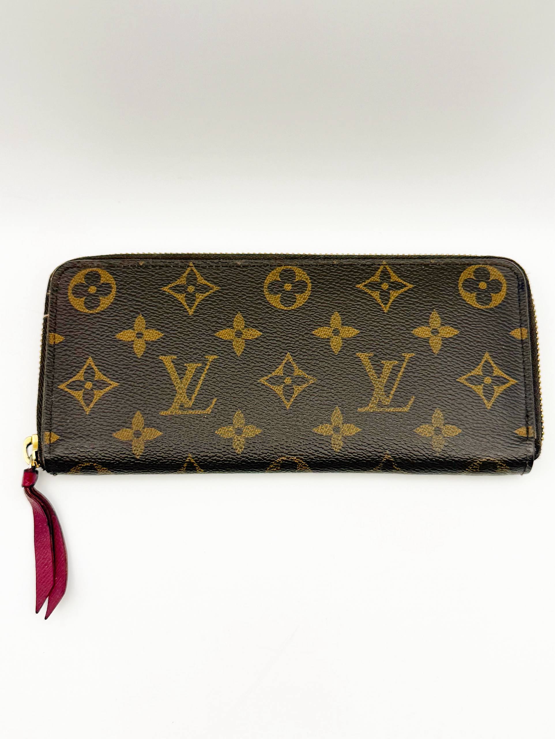 Louis Vuitton Paris Zippy Zip Brown Wallet Monogram Pink Interior Cardholder