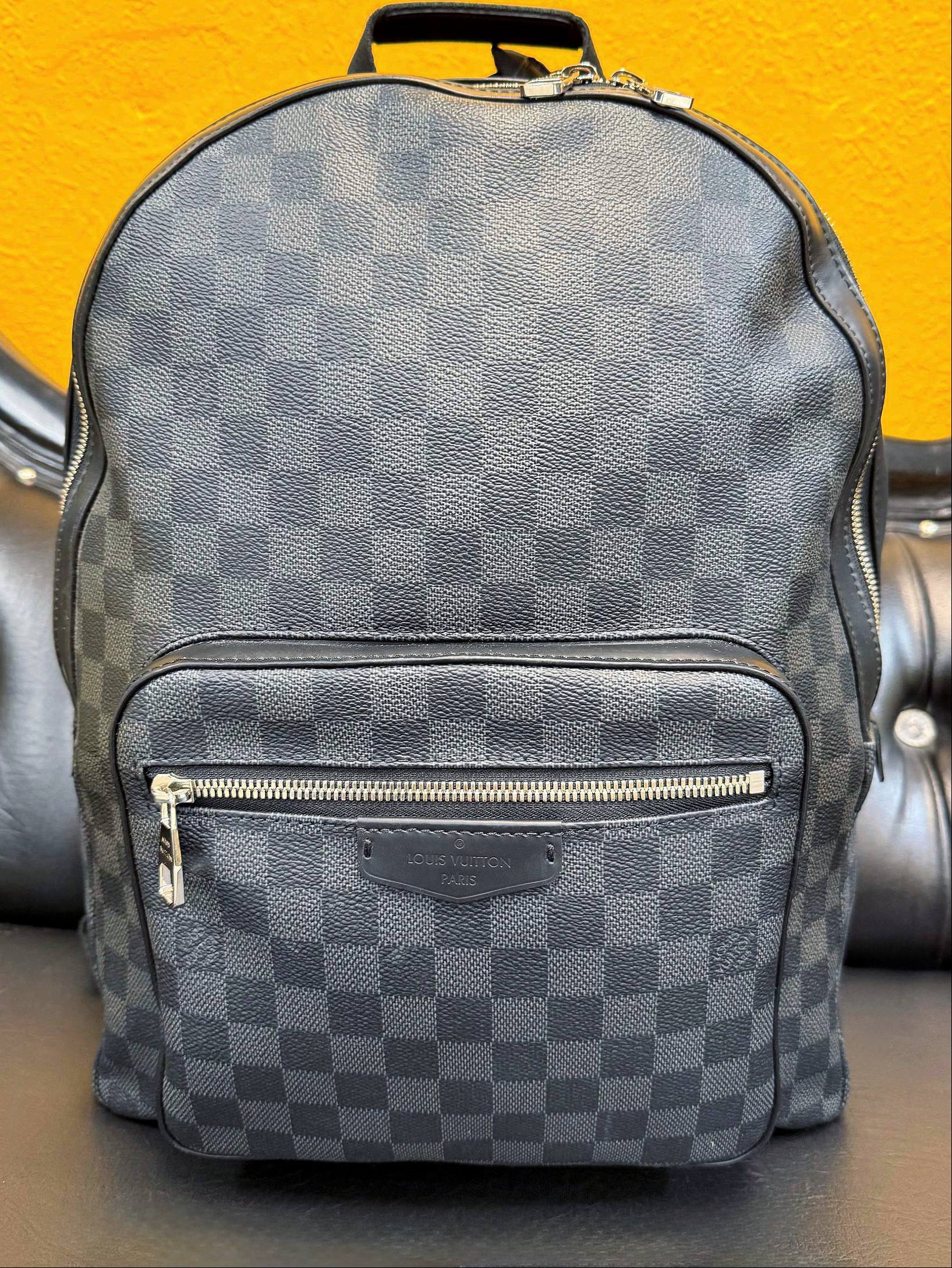 Authentic Louis Vuitton Damier Graphite Josh Black Backpack Bag