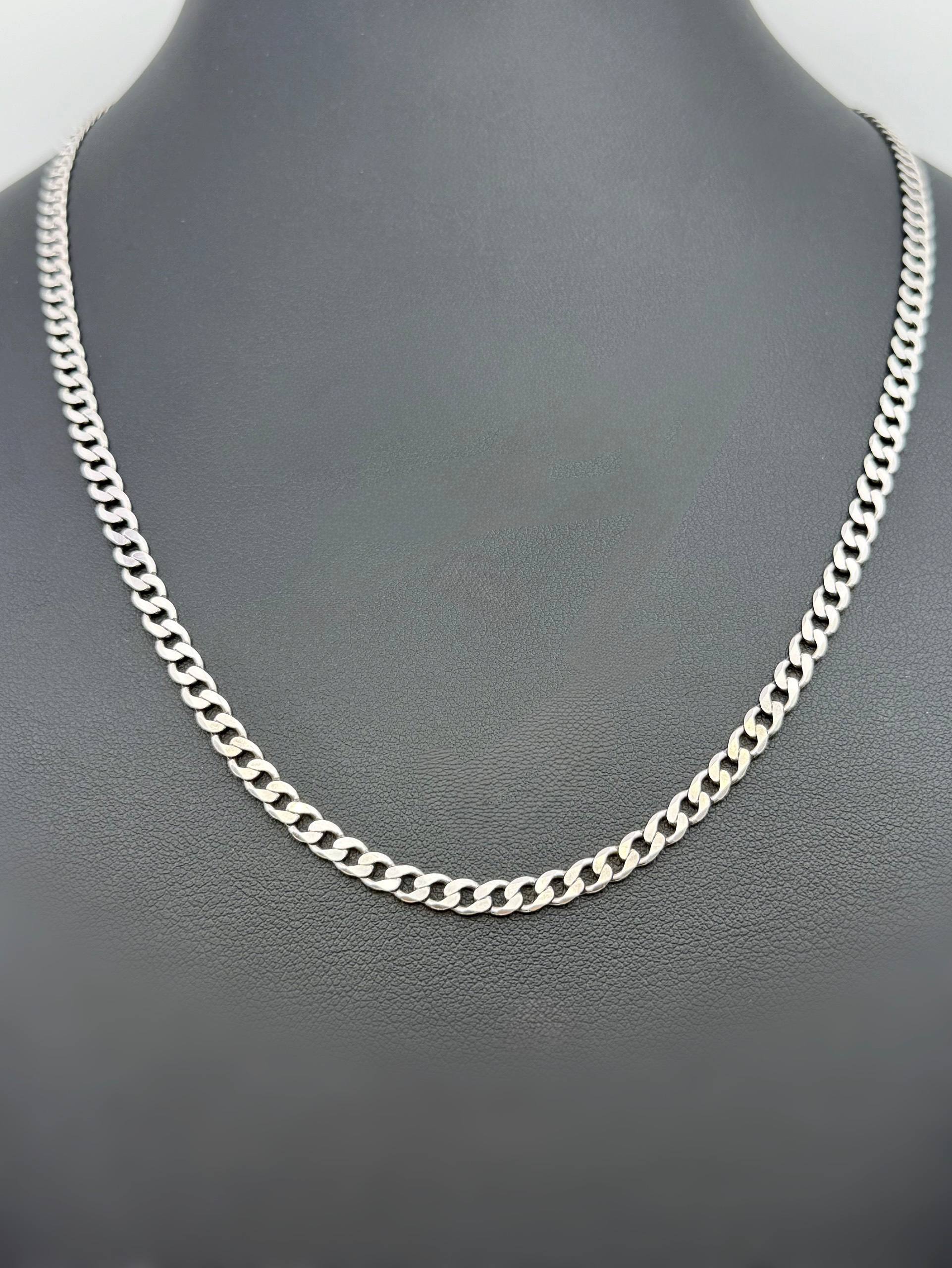 Italy 925 Sterling Silver Curb Link Chain Unisex Necklace 20” 4mm