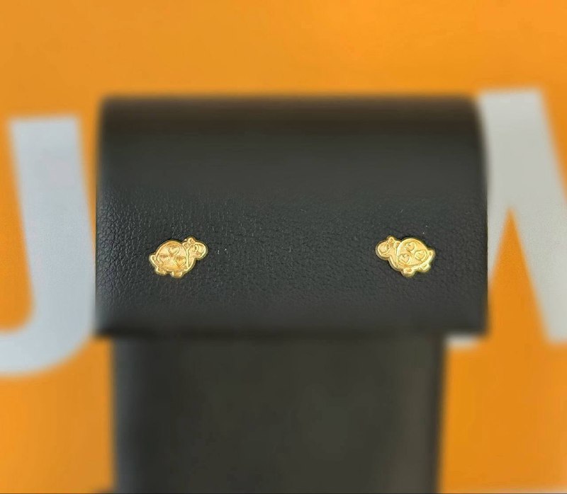 Jewelry 10k solid yellow gold turtle stud earring’s