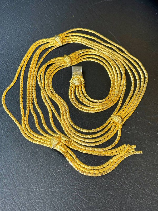Vintage Designer CHRISTIAN DIOR Gold Tone Belly Chain Belt Necklace Limited Edition