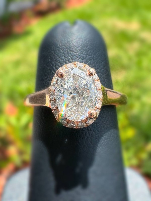 Gabriel & Co 14k rose gold 1.12CTW natural Oval Diamond Engagement ring sz 4.5 with GIA certificate