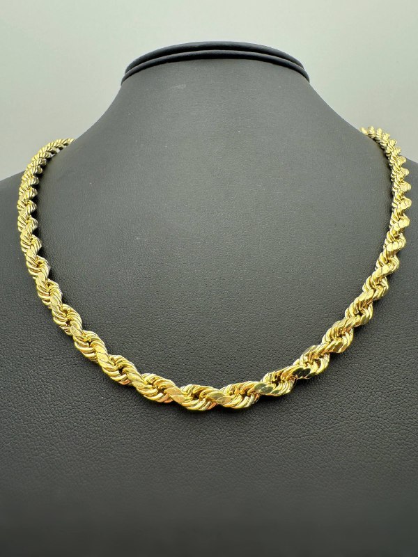 10k yellow gold rope 20” chain necklace 8mm 11.1 grams