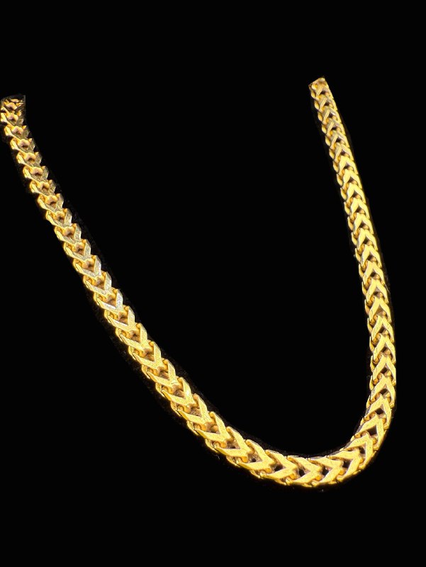 14k solid yellow gold Franco chain necklace 24” 2mm