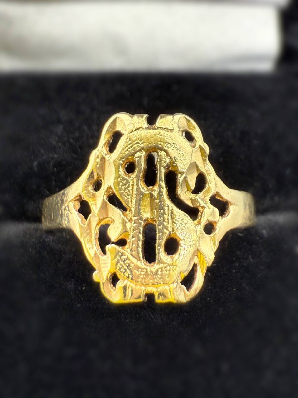 10k solid yellow gold Rich Money $ Dollar sign ring sz 7