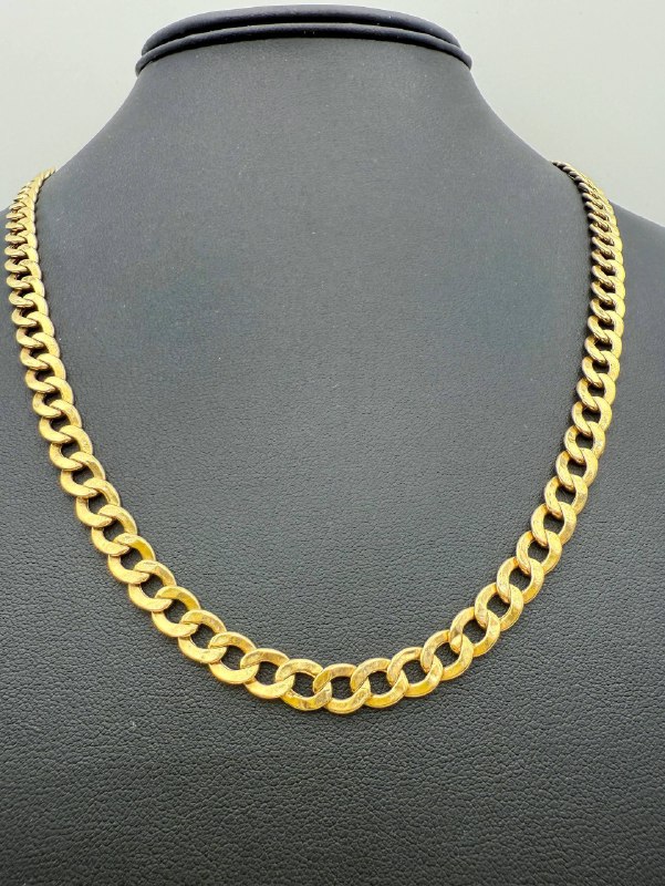 10k solid yellow gold Curb chain necklace 21” 7mm