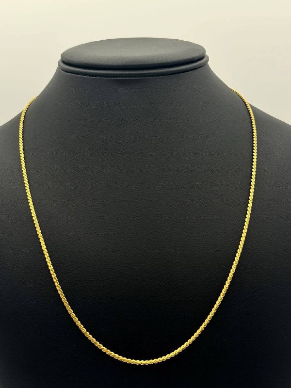 Jewelry 14k solid yellow gold Wave style 21” chain necklace 1.85 width