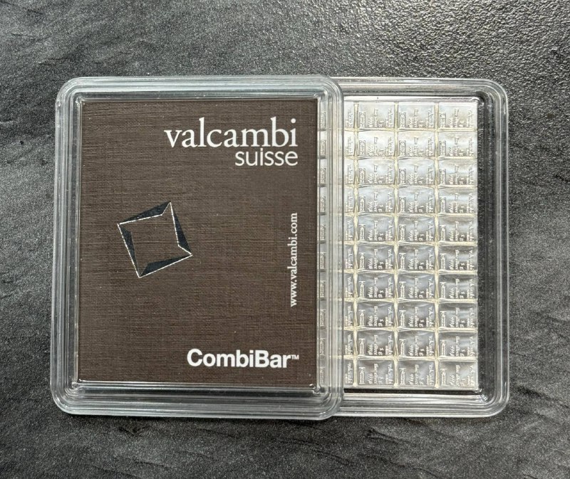 Valcambi 100 x 1 Gram 999 Silver CombiBar with Assay Card 100 grams Collectible Investment