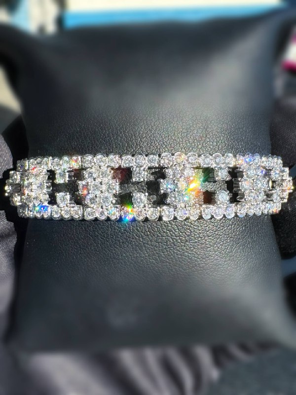 18k white gold 18CTW Natural Diamond Elegant Tennis Flower Fashion Bracelet 7” 12.5mm