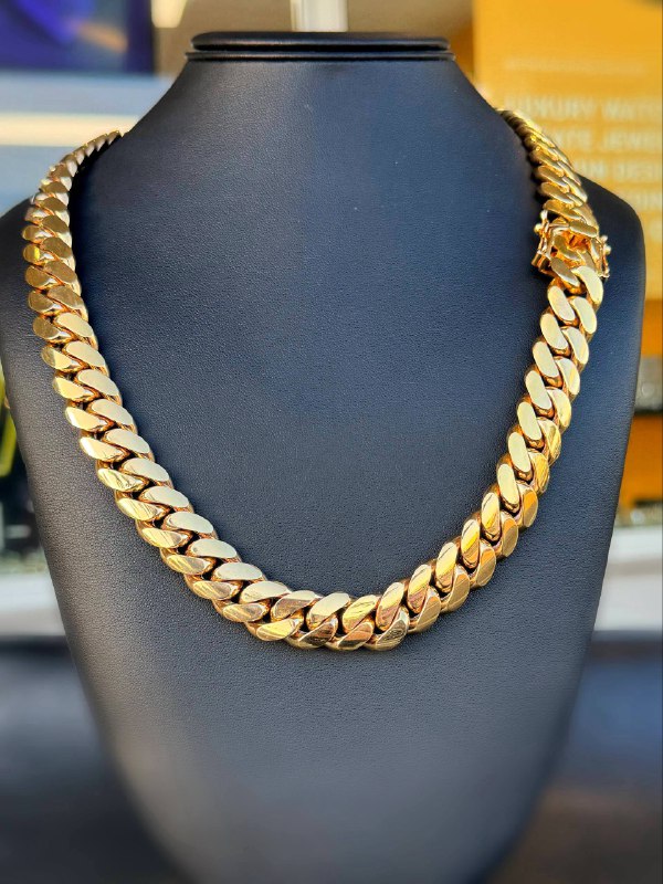 10k solid yellow gold New Miami Cuban link Style 24” Chain 15.4mm Necklace 360.3 grams