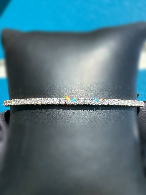 14K yellow Gold 1.75CTW Natural Diamond Flexible Bangle Tennis Bracelet 7” 2.1mm