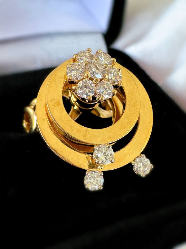 1972 Norman Teufel Motion Spinning Ring 18k Yellow Gold 0.95CTW Natural Factory Diamonds sz9
