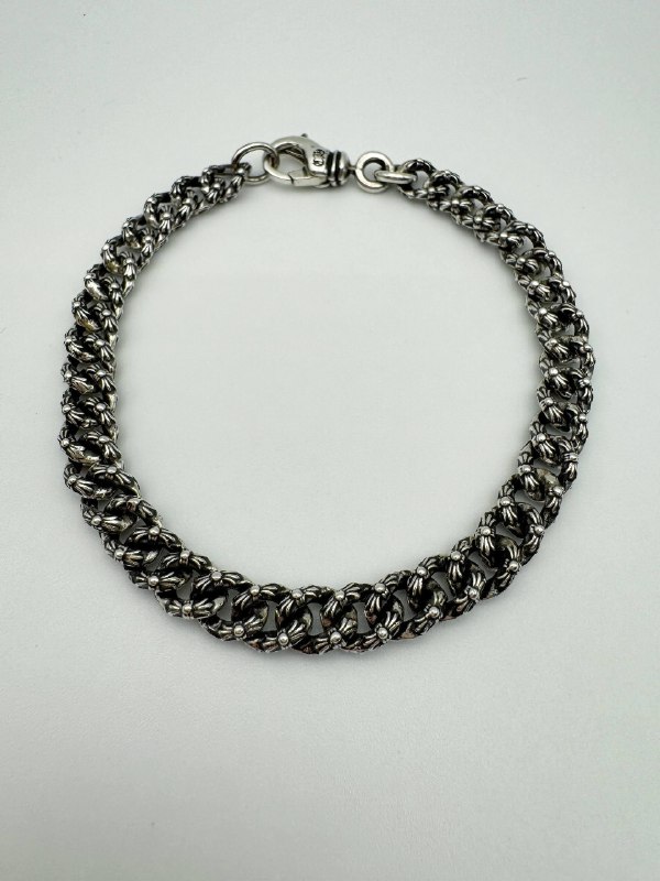 Brand New Chrome Hearts Extra Fancy Mini Link Gothic .925 sterling silver Bracelet