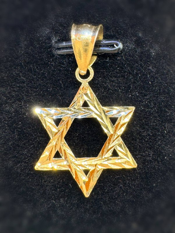 14k solid yellow gold David Star pendant charm