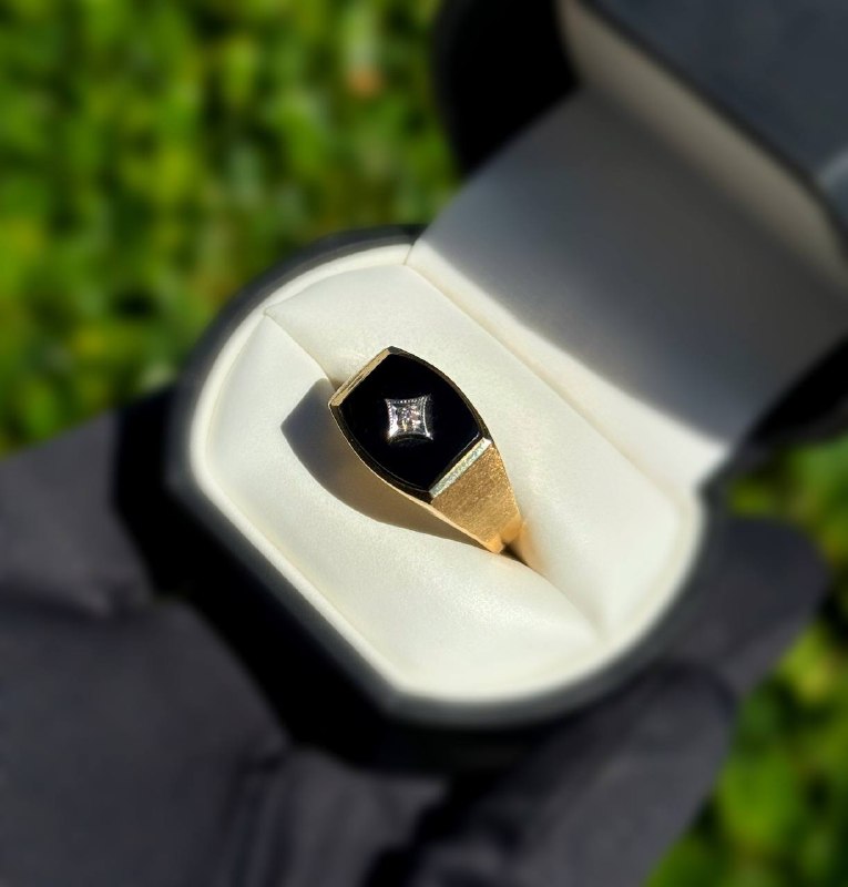 Jewelry 10k solid yellow gold onyx stone natural diamonds 3.01CTW ring size 11.50