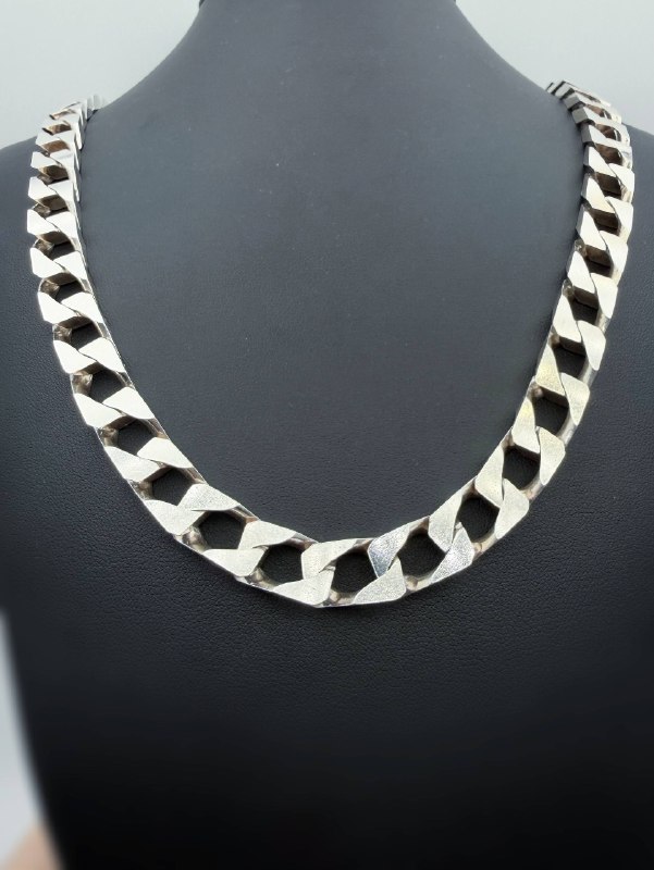 925 Italy Sterling Silver Men's Diamond cut Cuban link chain Necklace 30.75” 11mm