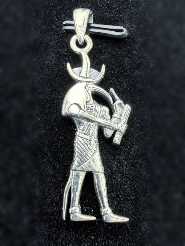 925 Sterling Silver Egyptian Thoth God of Wisdom Pendant Charm
