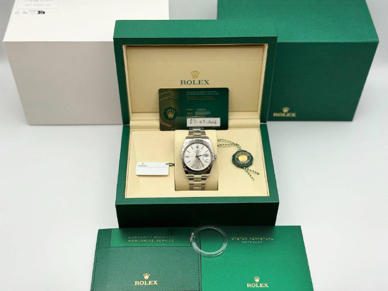 Brand New 2026 Rolex Datejust 41mm 126334 Silver Dial Steel Oyster Bracelet Fresh March Full Set