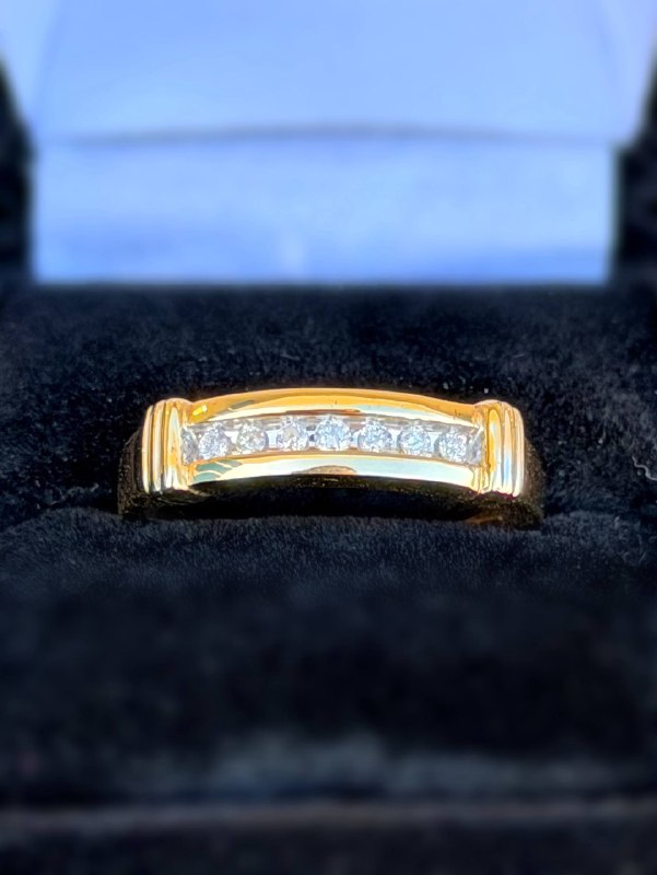 14k solid yellow gold 0.22CTW Natural Diamond Fashion Wedding Band Ring sz12 5mm