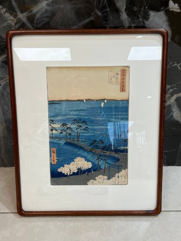 Ando Hiroshige Japanese Woodblock Print Moto-Hachiman Shrine, Sunamura, 1856