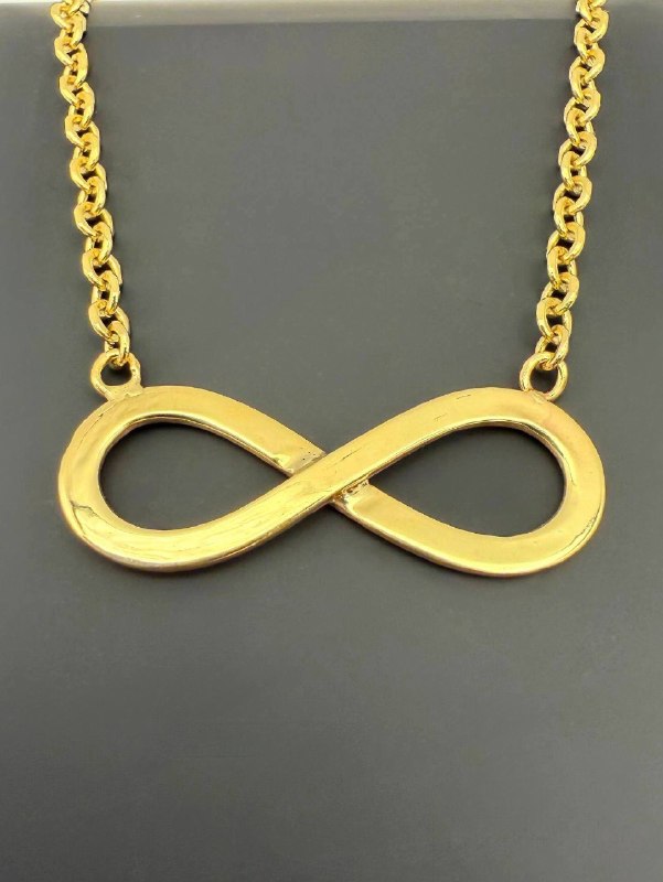 14k solid yellow gold Infinity sign necklace roller link style chain 20.5” 2.5mm