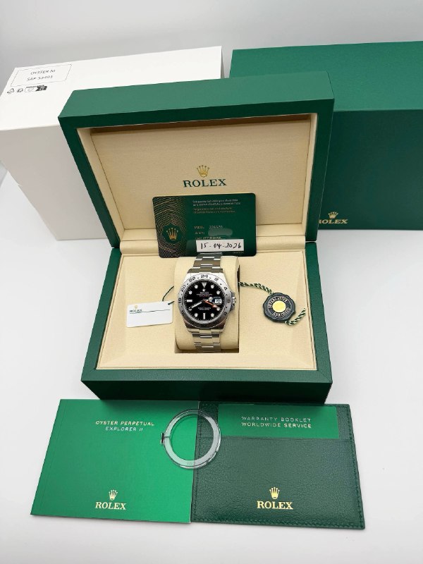 Brand New Fresh Rolex Explorer II 42mm Black Dial 226570 Stainless Steel Oyster Bracelet Full Set Box Card Tags