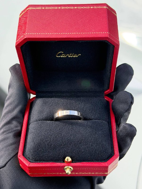 Cartier LOVE RING small model 18k white gold size 67 full set